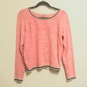 Juicy Couture Size Large Pink Cotton Sweater with Crew Neckline